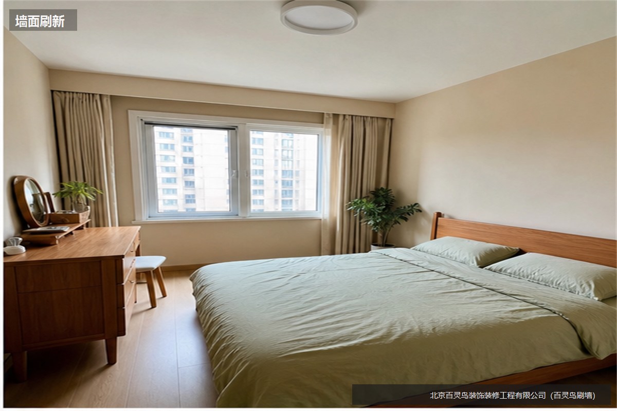 北京二手房翻新次卧墙面补钉眼与提亮后的效果